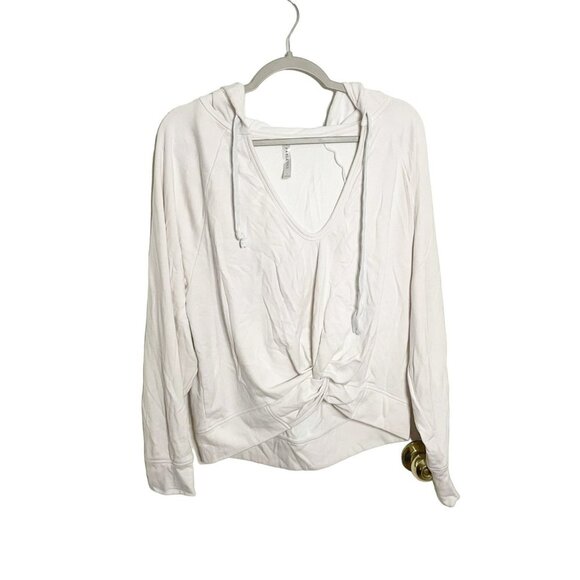 Fabletics Sweatshirt Sydney Twist Front Hoodie White Size Large - Picture 2 of 6